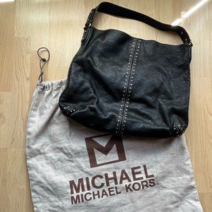 Michael Kors pebbled black leather hobo